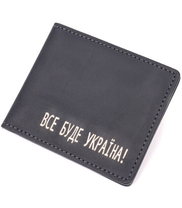 Добротная обложка из винтажной кожи для удостоверения участника боевых действий Украина GRANDE PELLE 16759 Черная фото, картинка