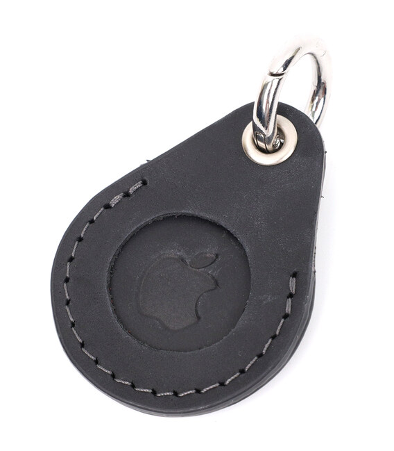 Кожаный брелок-держатель для Apple AirTag из винтажной кожи GRANDE PELLE 11614 Черный фото, картинка, изображение