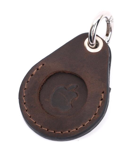 Надежный брелок-держатель для Apple AirTag из винтажной кожи GRANDE PELLE 11615 Коричневый фото, картинка, изображение