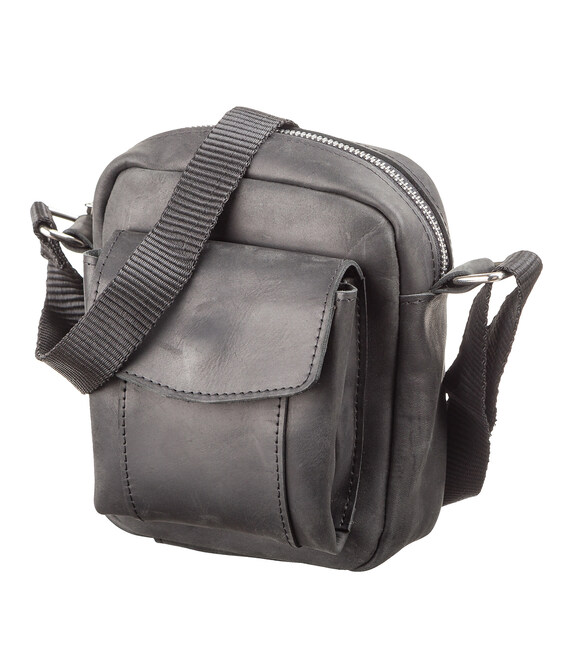 Сумка SHVIGEL 11076 из винтажной кожи Черная фото, картинка, изображение