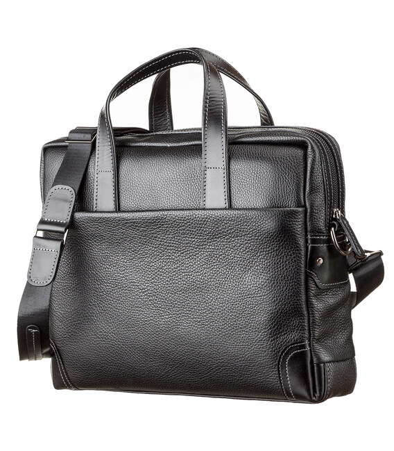 Сумка для ноутбука SHVIGEL 11110 шкіряна Чорна картинка, зображення, фото