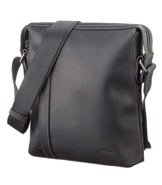 Сумка мужская SHVIGEL 11098 кожаная Черная фото, картинка, изображение