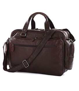 Шкіряна дорожня сумка для подорожей відряджень та документів Vintage 14055 Коричнева