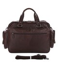 Кожаная дорожная сумка для путешествий командировок и документов Vintage 14055 Коричневая фото, картинка, изображение