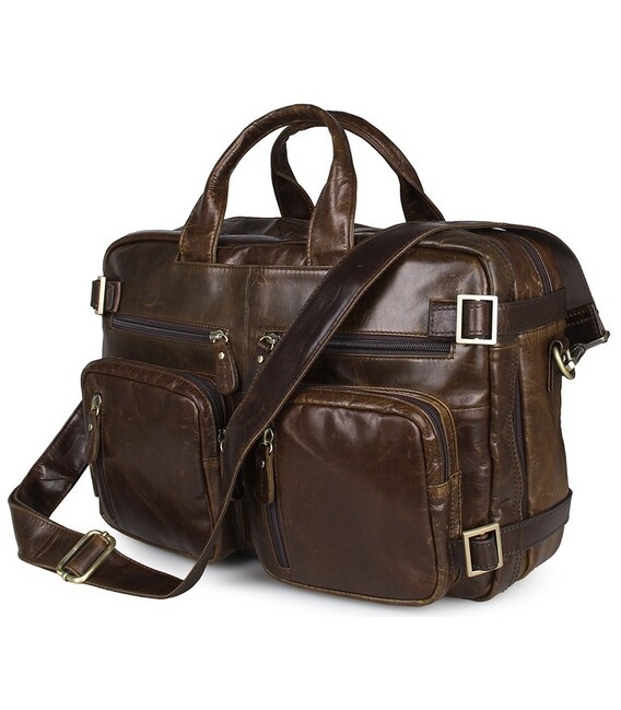 Шкіряна сумка трансформер для роботи поїздок та міста Vintage 14074 Коричнева картинка, зображення, фото