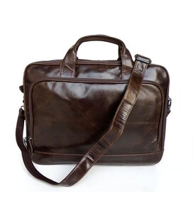 Шкіряна сумка для ноутбука роботи поїздок та документів Vintage 14152 Коричнева
