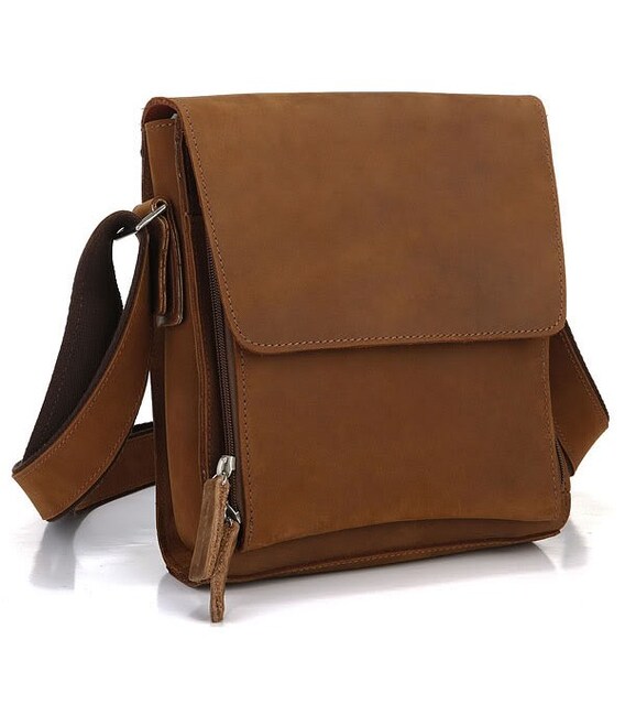 Кожаная мужская сумка через плечо для документов и города Vintage 14159 Коричневая фото, картинка, изображение