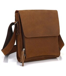 Кожаная мужская сумка через плечо для документов и города Vintage 14159 Коричневая фото, картинка, изображение