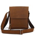 Кожаная мужская сумка через плечо для документов и города Vintage 14159 Коричневая фото, картинка, изображение