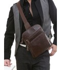 Шкіряна чоловіча сумка через плече для документів та міста Vintage 14185 Коричнева картинка, зображення, фото