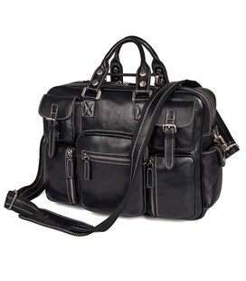 Кожаная сумка для ноутбука работы поездок и документов Vintage 14204 Черная