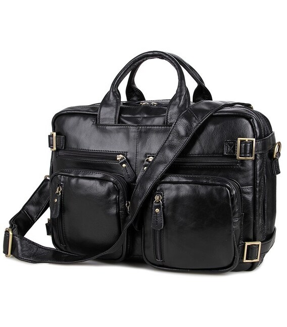 Сумка чоловіча Vintage 14219 трансформер Чорна картинка, зображення, фото