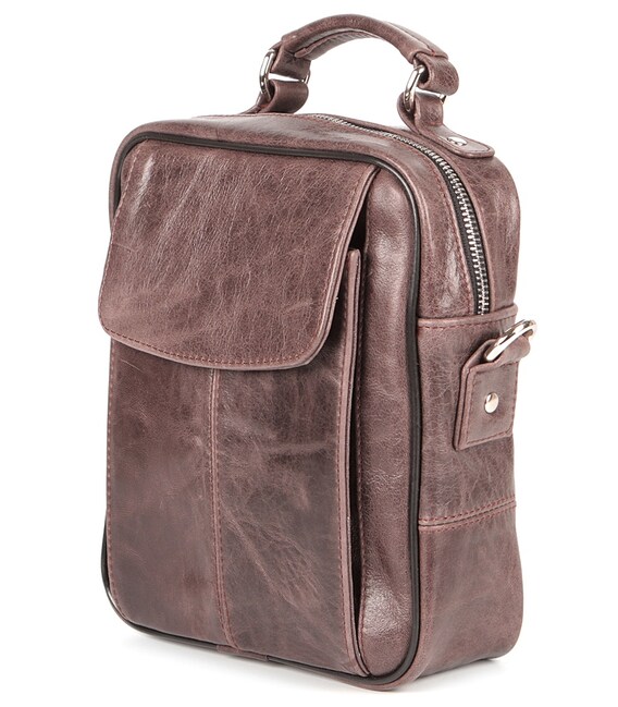 Сумка SHVIGEL 00874 шкіряна Коричнева картинка, зображення, фото