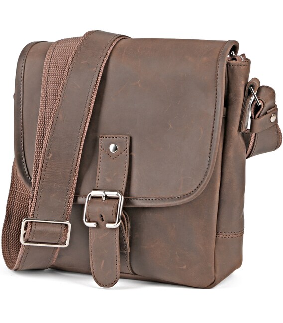 Сумка SHVIGEL 00890 з вінтажній шкіри Коричнева картинка, зображення, фото