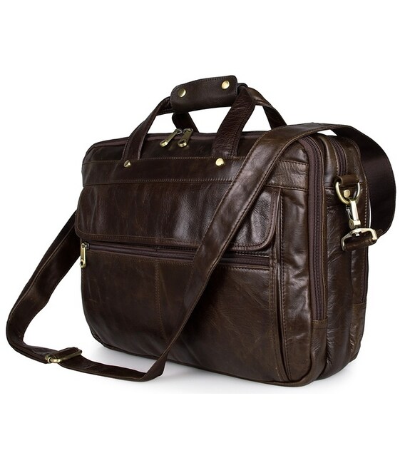 Сумка чоловіча Vintage 14247 для ноутбука з діагоналлю 15.6 дюйма Коричнева картинка, зображення, фото