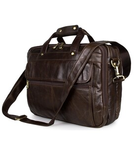 Шкіряна сумка для ноутбука роботи та документів Vintage 14247 Коричнева