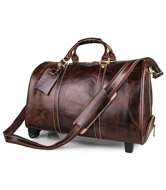 Сумка дорожня Vintage 14254 на колесах Коричнева картинка, зображення, фото