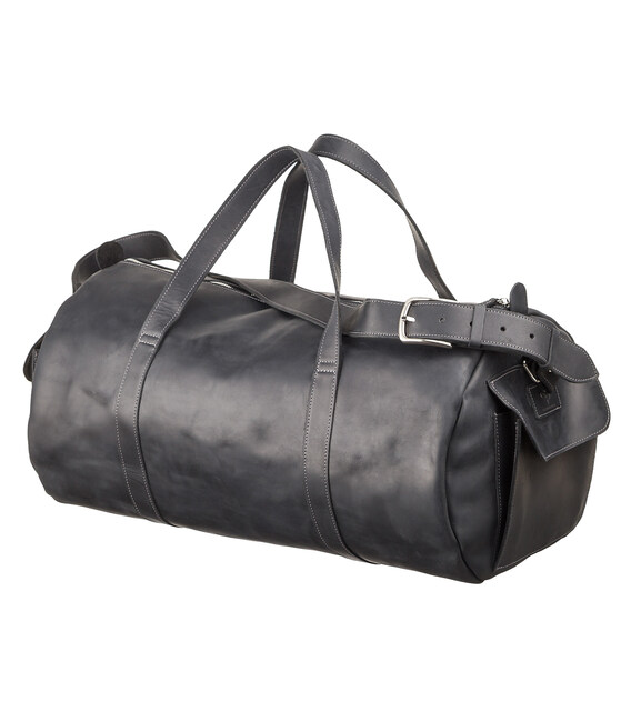 Сумка дорожня Grande Pelle 11046 з вінтажній шкіри Чорна картинка, зображення, фото