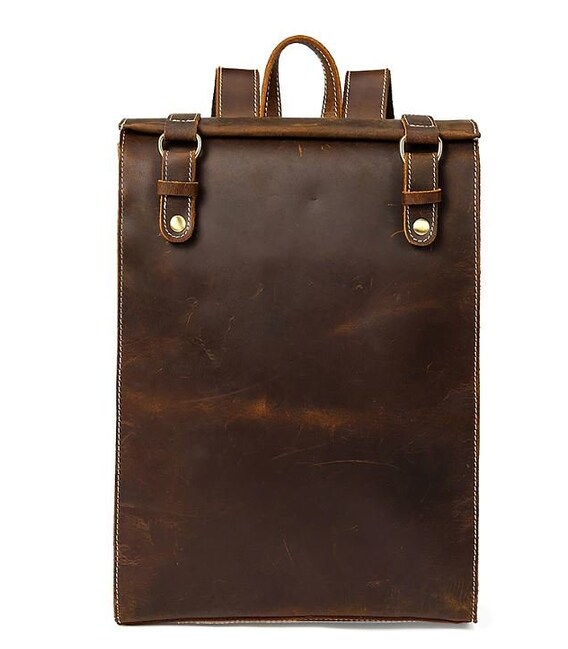 Рюкзак кожаный дорожный Vintage 14796 Коричневый фото, картинка, изображение