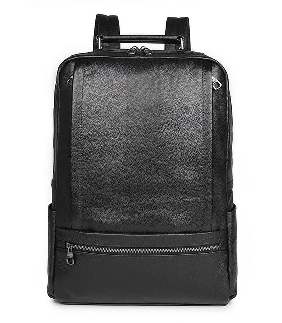 Шкіряний рюкзак для ноутбука роботи навчання та міста Vintage 14949 Чорний картинка, зображення, фото