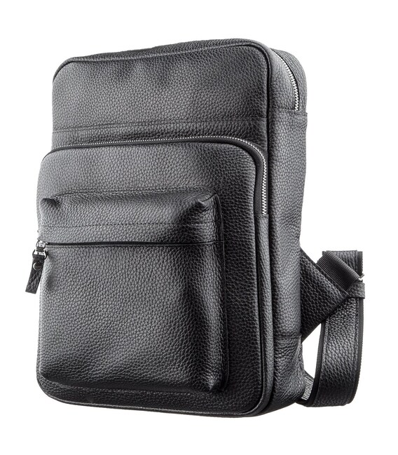 Рюкзак Shvigel 11185 из натуральной кожи Черный фото, картинка, изображение