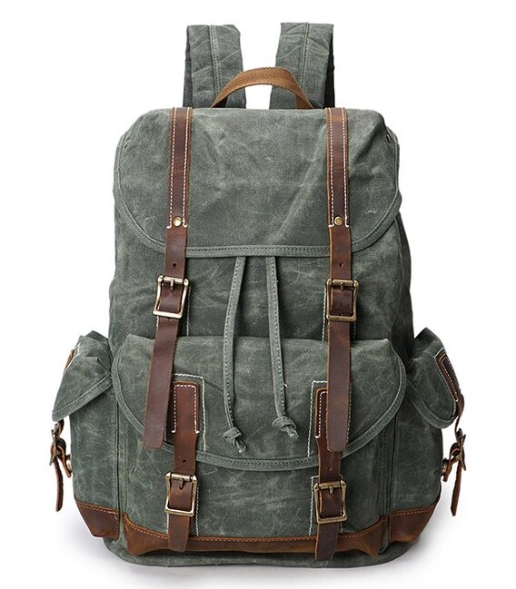 Рюкзак дорожній текстильний Vintage 20056 Зелений картинка, зображення, фото