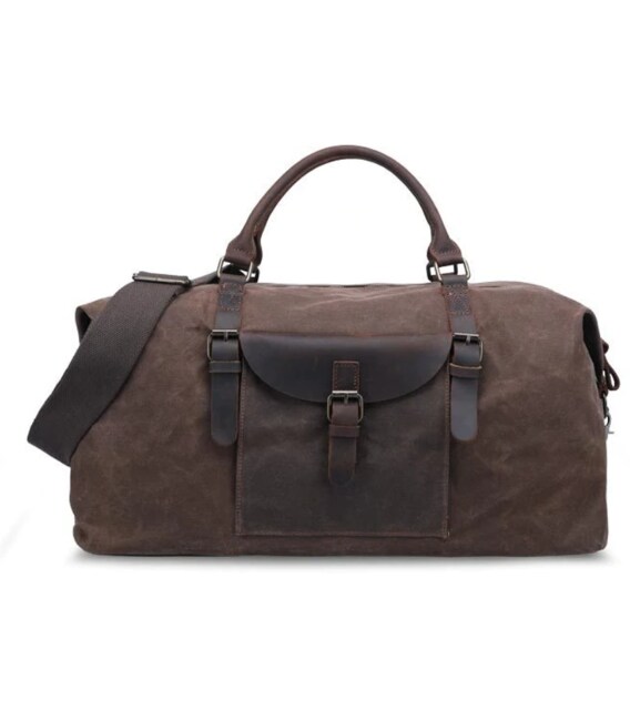 Дорожня сумка текстильна Vintage 20058 Коричнева картинка, зображення, фото