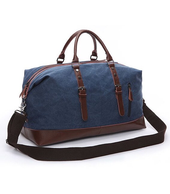 Дорожная сумка текстильная большая Vintage 20083 Синяя фото, картинка, изображение