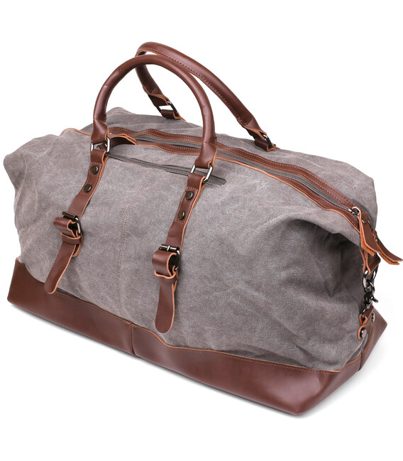 Текстильна дорожня сумка для поїздок спорту та подорожей Vintage 20165 Сіра картинка, зображення, фото