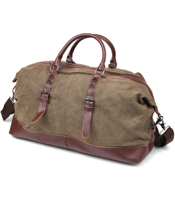 Дорожная сумка текстильная большая Vintage 20167 Зеленая фото, картинка, изображение