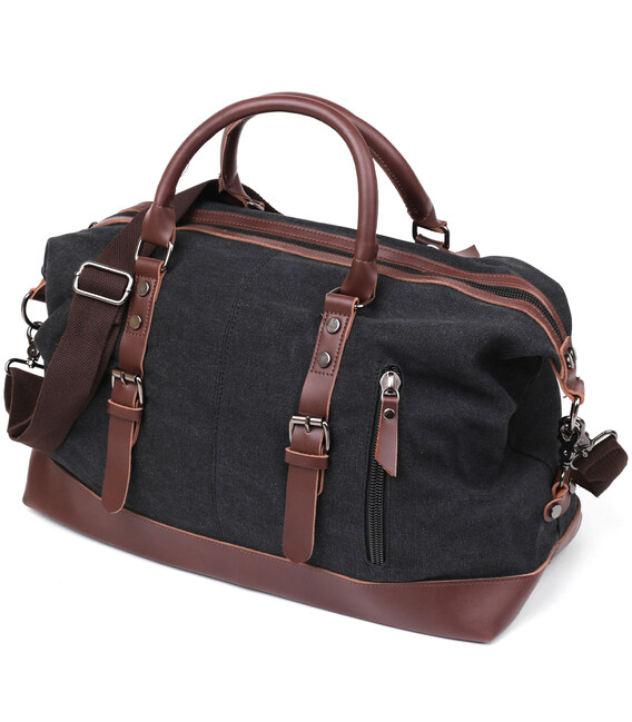 Дорожня сумка текстильна Vintage 20170 Чорна картинка, зображення, фото