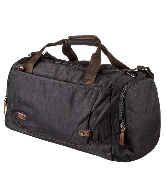 Дорожная сумка текстильная Vintage 20136 Черная фото, картинка, изображение