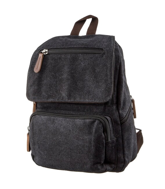 Компактный женский текстильный рюкзак Vintage 20194 Черный фото, картинка, изображение