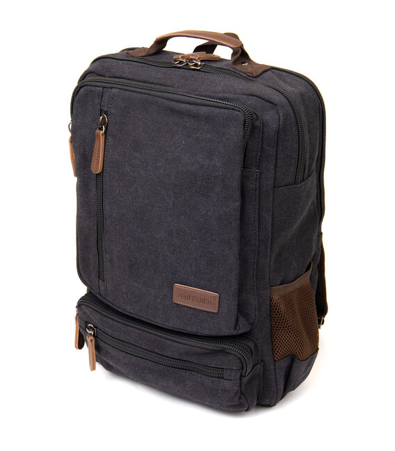 Рюкзак текстильный дорожный унисекс на два отделения Vintage 20611 Черный фото, картинка, изображение