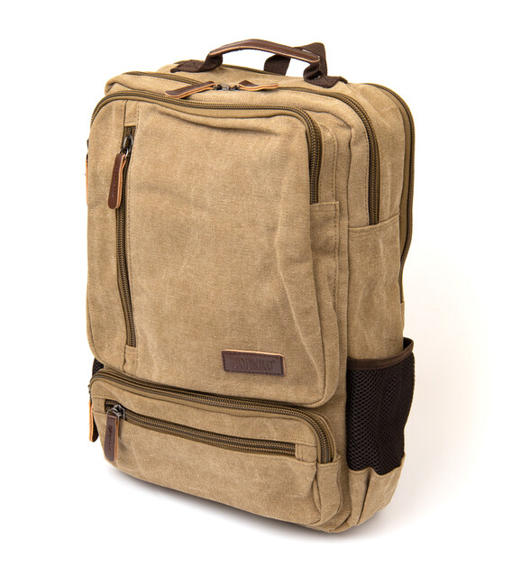 Рюкзак текстильний дорожній унісекс на два відділення Vintage 20616 Бежевий картинка, зображення, фото