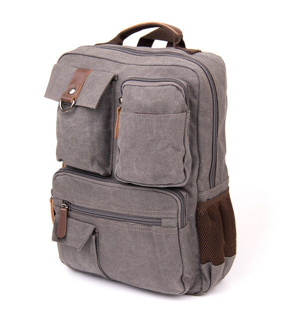 Рюкзак текстильный дорожный унисекс Vintage 20618 Серый фото, картинка, изображение