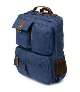 Текстильний рюкзак для подорожей ноутбука та міста Vintage 20621 Синій картинка, зображення, фото