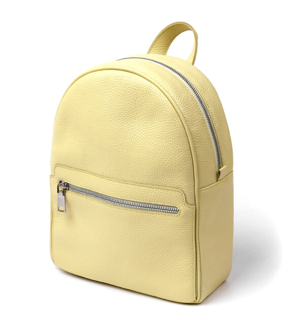 Оригинальный женский рюкзак из натуральной кожи Shvigel 16307 Желтый фото, картинка, изображение