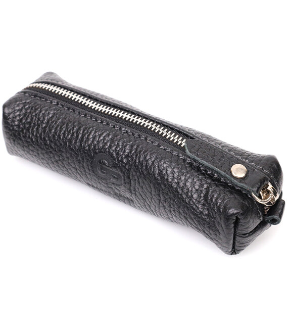 Практичная кожаная ключница GRANDE PELLE 11637 Черный фото, картинка, изображение