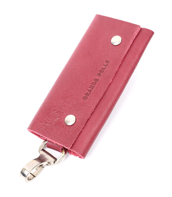 Женская кожаная ключница на кнопках GRANDE PELLE 11640 Бордовый фото, картинка, изображение