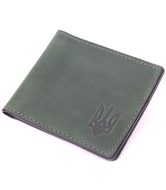 Качественная кожаная обложка на удостоверение участника боевых действий GRANDE PELLE 11664 Зеленый фото, картинка, изображение