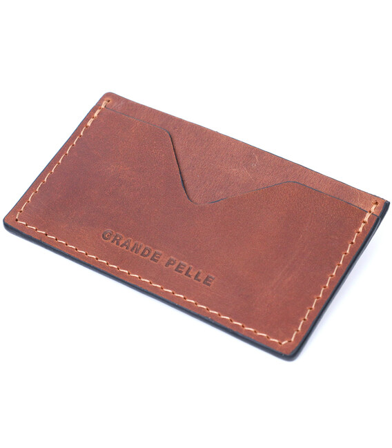 Удобный кард-кейс из натуральной кожи GRANDE PELLE 11666 Коричневый фото, картинка, изображение
