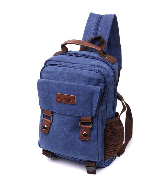 Легкий текстильный рюкзак с уплотненной спинкой и отделением для планшета Vintage 22169 Синий фото, картинка, изображение