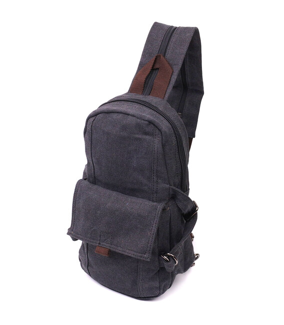 Удобный текстильный рюкзак в стиле милитари Vintagе 22179 Черный фото, картинка, изображение