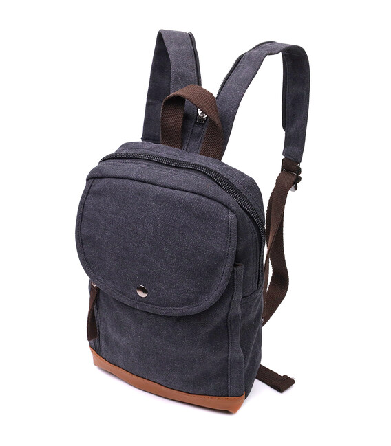 Рюкзак для мужчин из плотного текстиля Vintage 22182 Черный фото, картинка, изображение