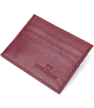 Практичный кард-кейс из натуральной кожи ST Leather 22446 Бордовый фото, картинка, изображение
