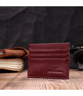 Практичный кард-кейс из натуральной кожи ST Leather 22446 Бордовый фото, картинка, изображение