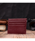 Практичный кард-кейс из натуральной кожи ST Leather 22446 Бордовый фото, картинка, изображение
