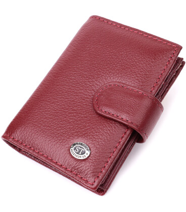 Практичная визитница из натуральной кожи ST Leather 22468 Бордовый фото, картинка, изображение