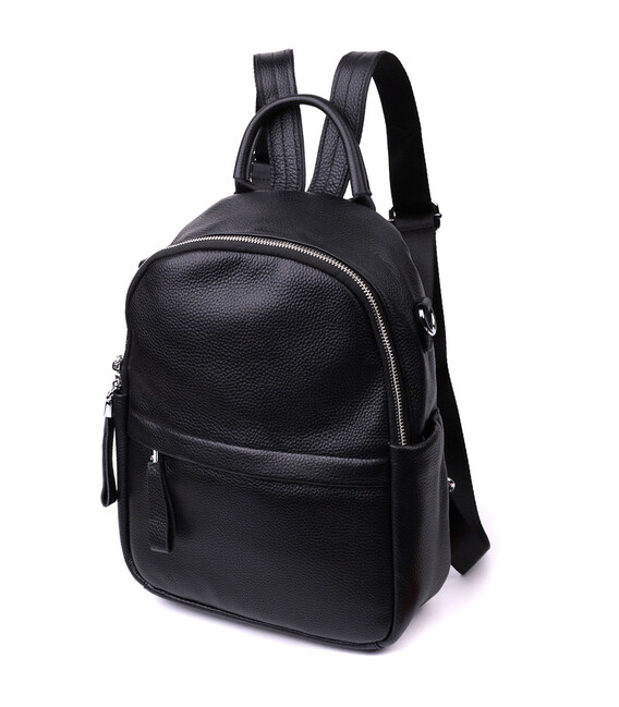 Кожаный женский рюкзак с функцией сумки Vintage 22567 Черный фото, картинка, изображение